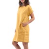 Amazhiyu Womens 100% Linen Summer Casual Crew Neck Midi Dresses