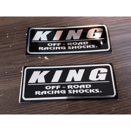 King Lot of 2 KING SHOCKS Black Chrome Shock Decals Stickers Truck 4x4 Offroad Mud