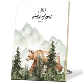 Christian Desk Decor, I am A Child of God, Christian Gifts for Women Men, Bible Verse Nursery Home Decor Scripture Wall Art, Religious Gifts Table Centerpiece, Teen Room Decor Wood Sign /LI05