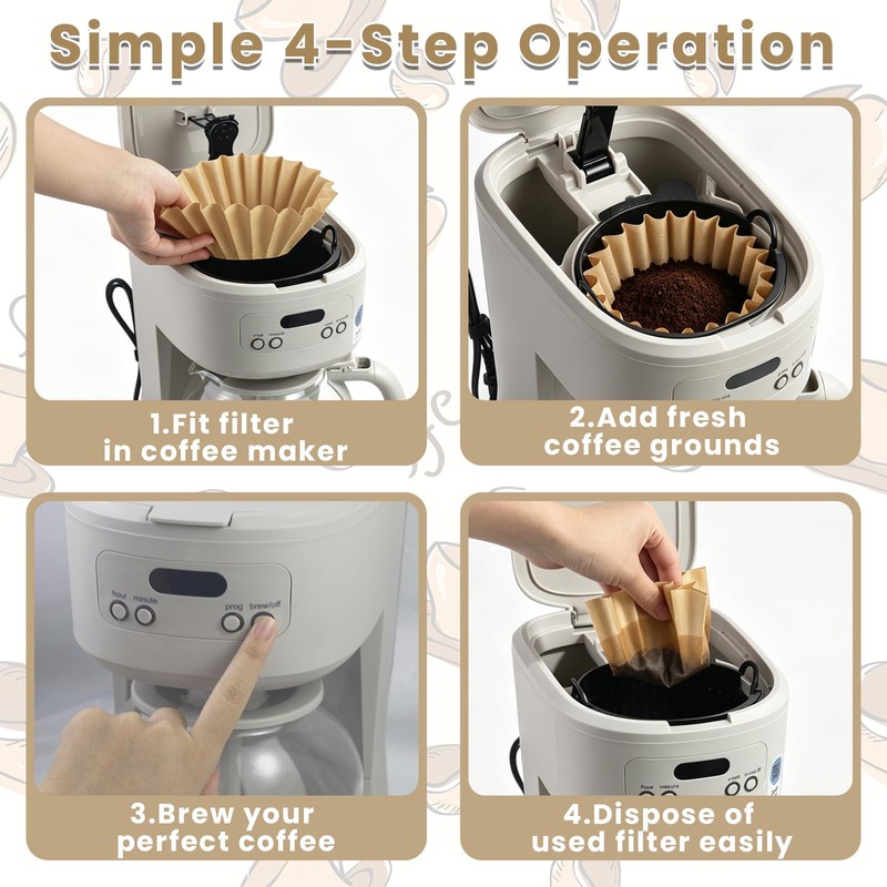 Coffee Filters Compatible with Bella Coffee Maker, 130 Pcs Extra