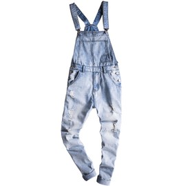 Sokotoo Men's Light Blue Snow Washed Denim Bib Overalls Size 34