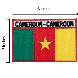 Parche bordado de la bandera de Camerún con pin de emblema de país africano, 2 unidades, bandera de Camerún