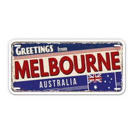 Squiddy Greetings from Melbourne Australia - Vinyl Sticker Decal for Phone, Laptop, Water Bottle (4" Wide)