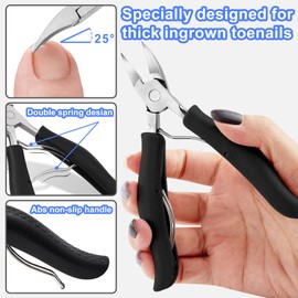 SOUTHMAN Toenail Clippers for Thick & Ingrown Nails Toenail Clippers Kits Stainless Steel Super Sharp Curved Blade Grooming Nail Tool for Man & Women 9Pcs Nail Clippers
