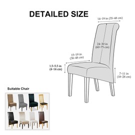 Soft Spandex High Back Chair Covers, Set of 4 Pack, Washable Dining Room Large Chair Protector, Removable Dining Chair Slipcover, Seat Cover For Home Kitchen Hotel Banquet Wedding Decor