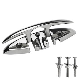 MEMUME Folding Boat Cleats 5 inch 6 inch 316 Stainless Steel Flip up Dock Cleats Marine Grade Rope Cleat for Deck with Fasteners (6 inch 1 Pack)