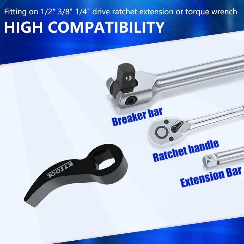 KTTOOL 3 Pcs Pry Bar Wrench Adaptor Head Set, Crowbar