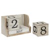 Wooden Perpetual Block Calendar for Desk, Wood Month Date Display