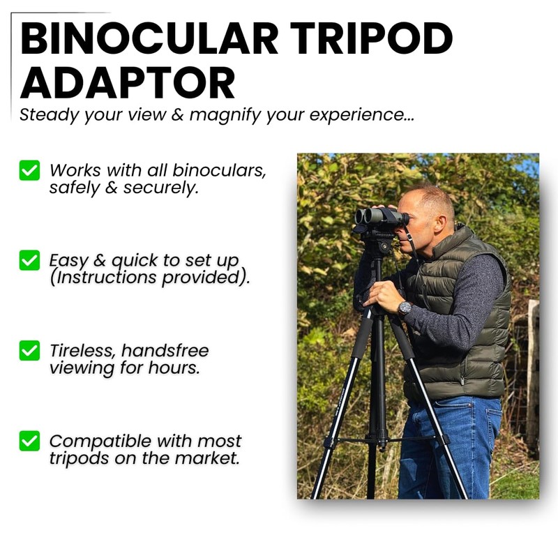 PURSUAL Universal Binocular Adapter - 1/4-20, Compatible with All Tripods