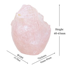 Nupuyai 2.5" Rose Quartz Crystal Stone Hatching Dinosaur Egg Statue, Carved Stone Figurine Prehistoric Animal Collection Good Luck Home Office Decor