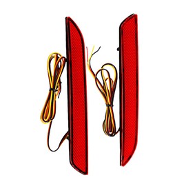 TOTMOX Back Bumper Reflectors Red Lens Red Light, Rear Bumper LED Reflectors Light Lamp, 2010-2013 Compatible with Honda Fit