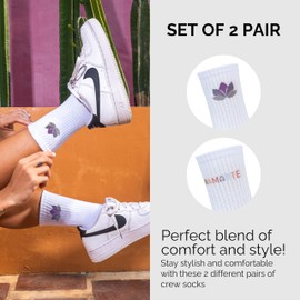 Made by Nami Set Pilates Socken Anti Rutsch Stoppersocken Damen 35-42 Yoga Kleidung Damen (2 Paar Namaste + Lotus)