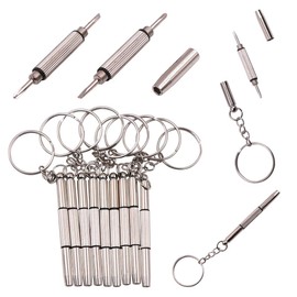 TorSor 12 Pack Eyeglass Screwdriver Keychain Mini 3in1 Flat Phillips Hex Portable Glasses Screw Driver Tool Set Kit for Eyeglasses Frame Fastener Nose Pads Cleaning Repair Watch Jewelry