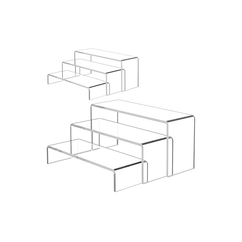 Pack of 4 Kitchen Organiser Shelves, Transparent Kitchen Cabinet Organiser,