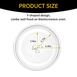 Rotaglass 12" Microwave Glass Turntable Plate, 12" / 30.5cm Microwave Tray Replacement Glass Plate, Glass Tray Replacement for LG, GE, Magic Chef, Hotpoint, Panasonic, Kenmore, etc
