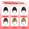 100% Human Hair Bangs Clip in Hair Extensions, Light Brown