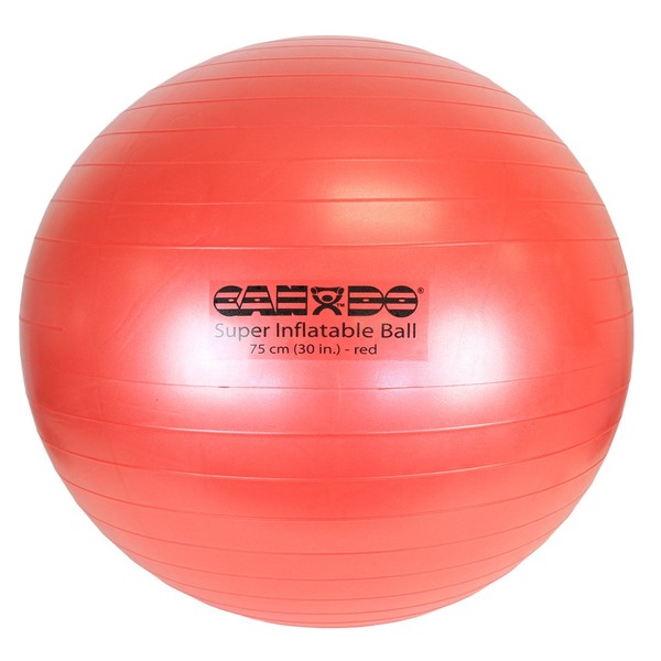 CanDo 30-1964 Non-Slip Super Thick Inflatable Exercise Ball, Red, 29.5" Diameter