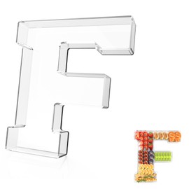 Bandeja de charcutería acrílica de 11 pulgadas, caja rellenable de cartas de embutidos para alimentos, bandeja de exhibición reutilizable para decoración de fiesta de cumpleaños aniversario (letra F)