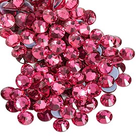 Beadsland Hotfix - 1440 diamantes de imitación de cristal con parte trasera plana para manualidades, ropa, decoración de bricolaje, rosa, SS20, 0.181-