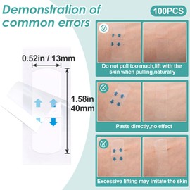 OIIKI 100 PCS Face Lift Tapes, Upgrade Face Lifting Tape Invisible, Instantly Waterproof Face Makeup Tape for Lifting, Face Tapes for Lifting Double Chin, Wrinkles