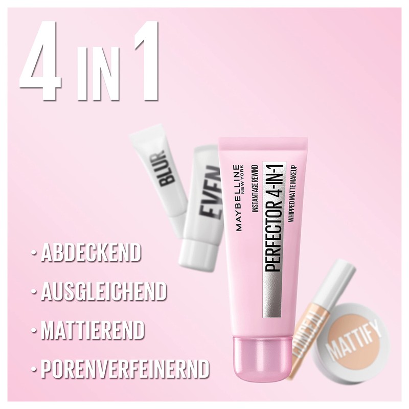 Maybelline New York 4-in-1 Make Up with Concealer, BB Cream,