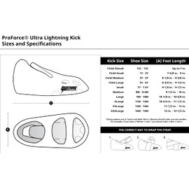 Proforce Ultra Lightning Kicks Sparring Shoes/Footgear - Black - Size 3-4 | Child Medium