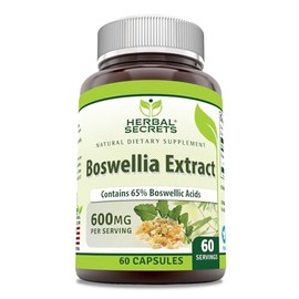 Herbal Secrets Boswellia Serrata Extract Supplement | 65% Boswellic Acids | 600 Mg Per Serving | 60 Capsules | Non-GMO | Gluten-Free | Made in USA