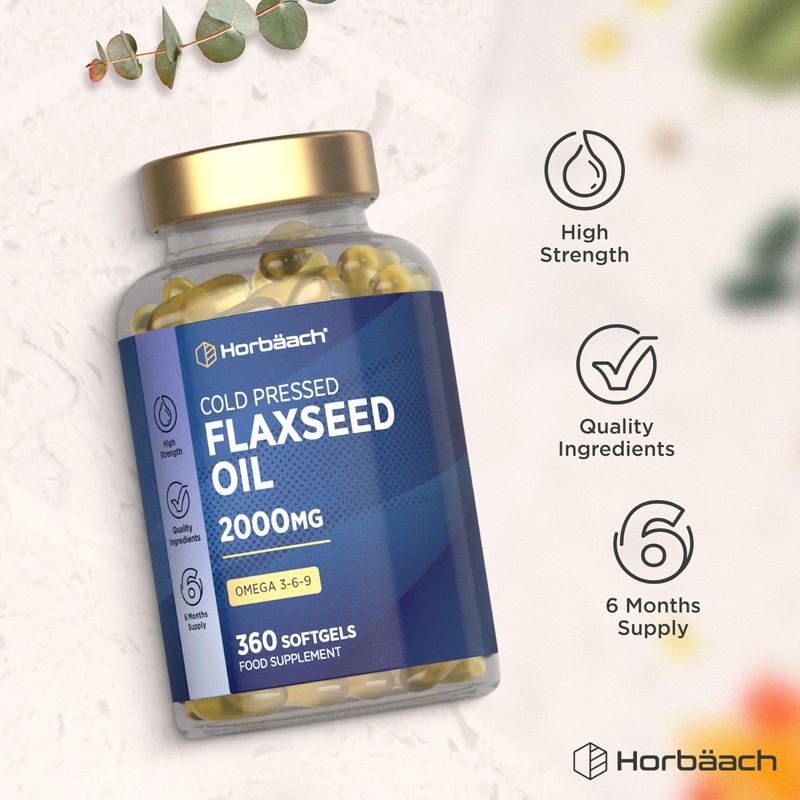 Flaxseed Oil Capsules 2000mg | 360 Softgels | Omega 3