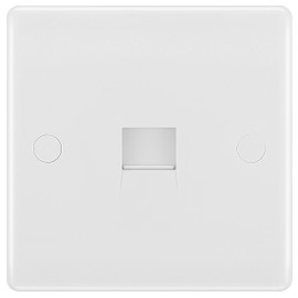 BG Electrical 8BTS/1-01 Single Secondary Telephone Slave Socket, Round Edge, White