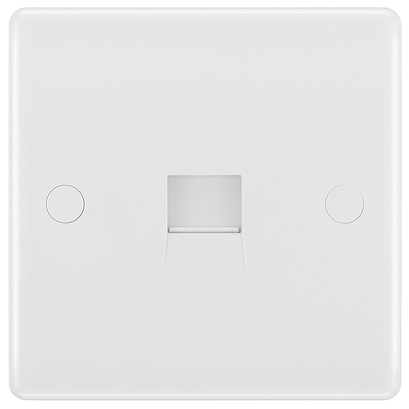 BG Electrical 8BTS/1-01 Single Secondary Telephone Slave Socket, Round Edge,