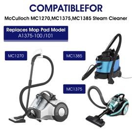 Meyeyaia 6 Pack A1375-100/101 Microfiber Steam Mop Pads Replacement, Dark Blue Reusable and Washable Mopping Pads Compatible with McCulloch MC1375, MC1385 Steam Cleaners