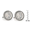 American Coin Treasures Buffalo Nickel Silvertone Rope Bezel Cuff Links