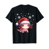 Axolotl With Christmas Hat Mexican Salamander Axolotl T-Shirt