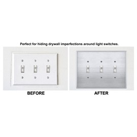 OVERSIZED 3 Gang Toggle Stainless Steel Light Switch Cover - Jumbo Three Gang Toggle Metal Wall Plate for Toggle Switches, 430 Stainless Steel - Satin finish, UL Listed, Made in USA, 5.5 x 7.5 Inches