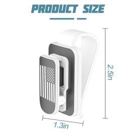 Zpana Sunglasses Holder for Car Sun Visor, American Flag Metal Vehicle Eyeglass Hanger, Patriotic Multifunctional Automotive Ticket Card Glasses Clip Accessories, Universal Fit(White/Gray)