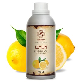 Lemon Oil 500 ml - Citrus Limon - 100% Natural Pure Essential Lemon Oil - Lemon for Natural Cosmetics and Aromatherapy - Oil for Aroma Diffusers - Lemon Oil for Scented Candles and Soaps