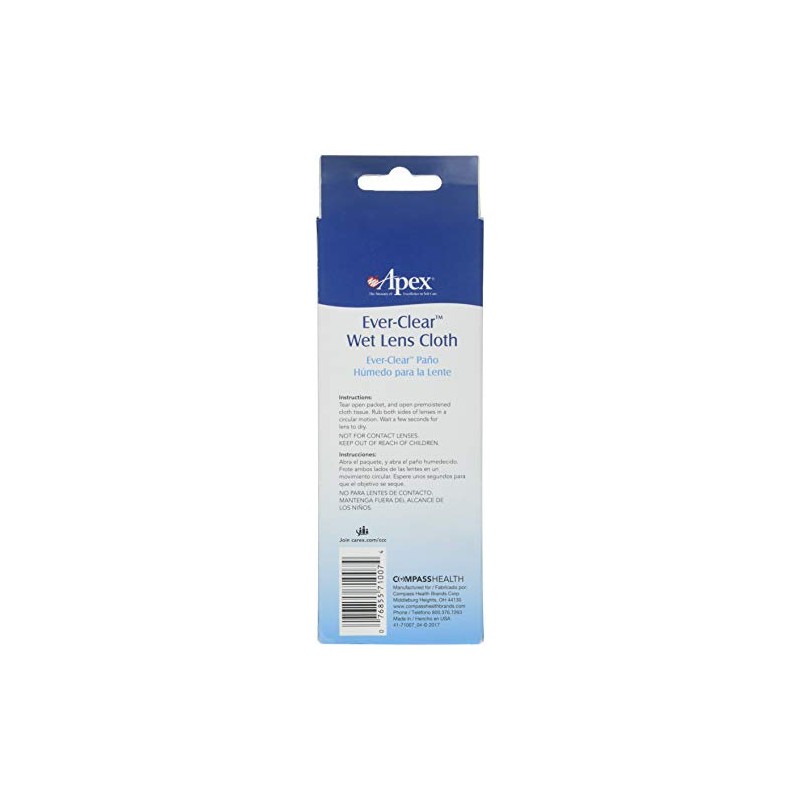 Ever-Clear Wet Lens Cloths - Disposable, by Apex Healthcare Products