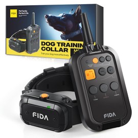 Fida Dog Shock Collar with Remote 3/4 Mile Range E Collar for dogs training, IPX7 Waterproof Rechargeable Dog Training Collar for Medium Large Dogs with 3 Modes: Viberation/Beep/Safe Shock(16 levels)