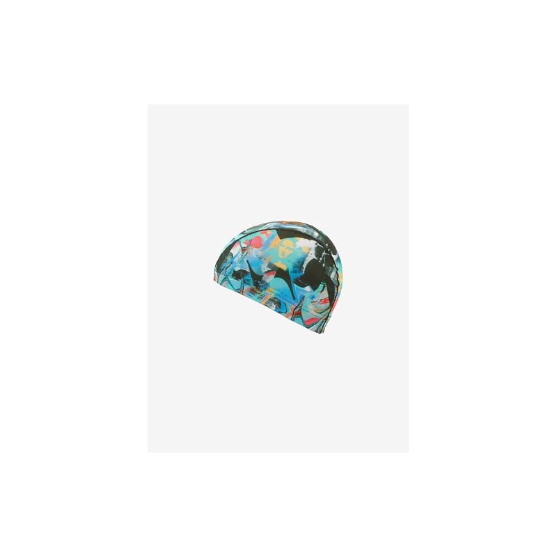 Speedo SE12453 MONA Mesh Cap Swim Cap, Green/Nectarine, M