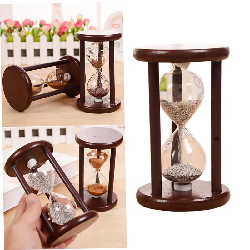 Mikinona Retro Wooden Timer Creative Sand Clock for Home Decoration