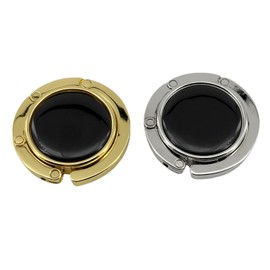 YEMCHI 2 Pack Foldable Purse Hook Folding Women's Handbag Hangers Hooks for Desk Bling Table Bag Holder Mixed Color(Gold & Silver)