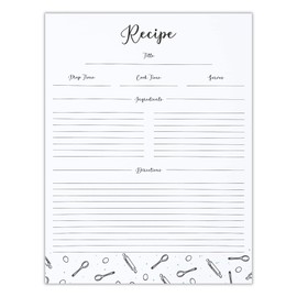 OUTSHINE Premium Recipe Paper for 8.5" x 11" Recipe Binders, Farmhouse Design (50 Sheets) | Full Size Recipe Refill Pages for Binder | Recipe Card Sheets | No-Smear Matte Paper