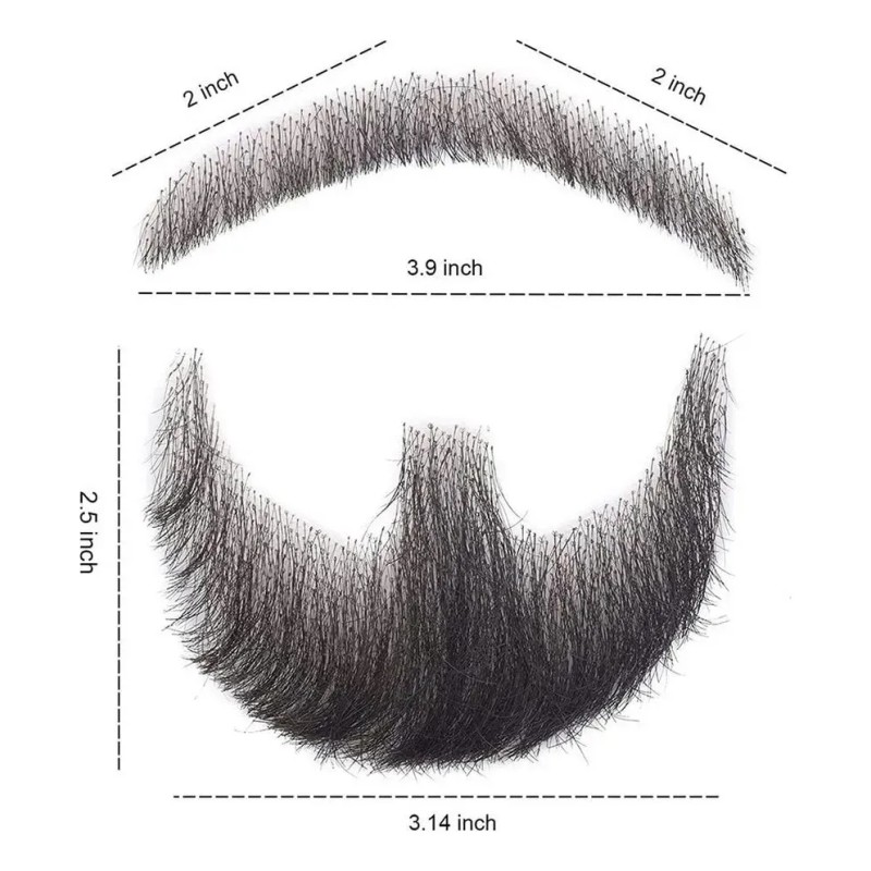 Barba Falsa Realista De Cabello Humano Para Fiesta