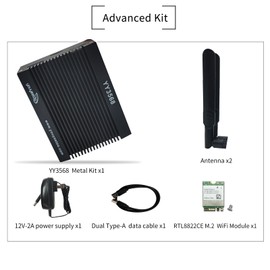 YY3568 Open-Source Developer Kit Rockchip RK3568 Soc Support Android11.0, Debian10.0 and OpenHarmony OS, 64-bit AI Mainboard for Face Recognition Prototyping (Metal Kit with WiFi 8GB RAM)