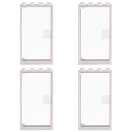 HIMIRICH Doors Building Block Parts Toy, MOC Creative Building Block Decoration Accessories Compatible with Classic Bricks for 3+ Years, 4 Pieces(White)