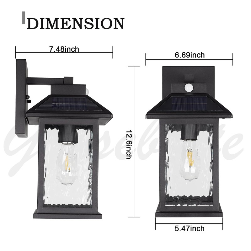 Solar Wall Lanterns Outdoor Motion Sensor, Solar Powered Porch Light