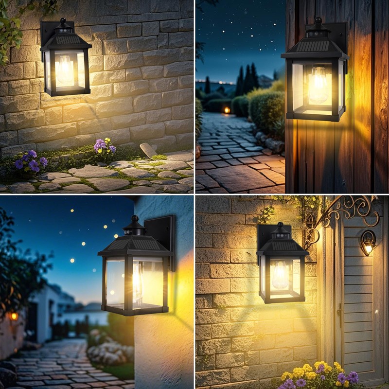 Kuniwa Solar Wall Lights Outdoor, Dusk to Dawn Motion Sensor