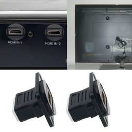 The Lord of the Tools 2pcs HDMI Straight D-type Panel Adapter Connector Female to Female Glod Plated Flat Head Connector for TV Laptop Projector
