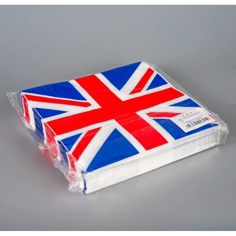 60Pcs Great Britain GB UK Union Jack Party Napkins Serviettes