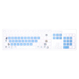 WYGCH Silicone Keyboard Cover for Dell KM636 Wireless Keyboard and KB216 Wired/for Dell Optiplex 5250 3050 3240 5460 7450 7050/Inspiron AIO 3475/3670/3477 All-in one Desktop Keyboard Skin-Cup Cat